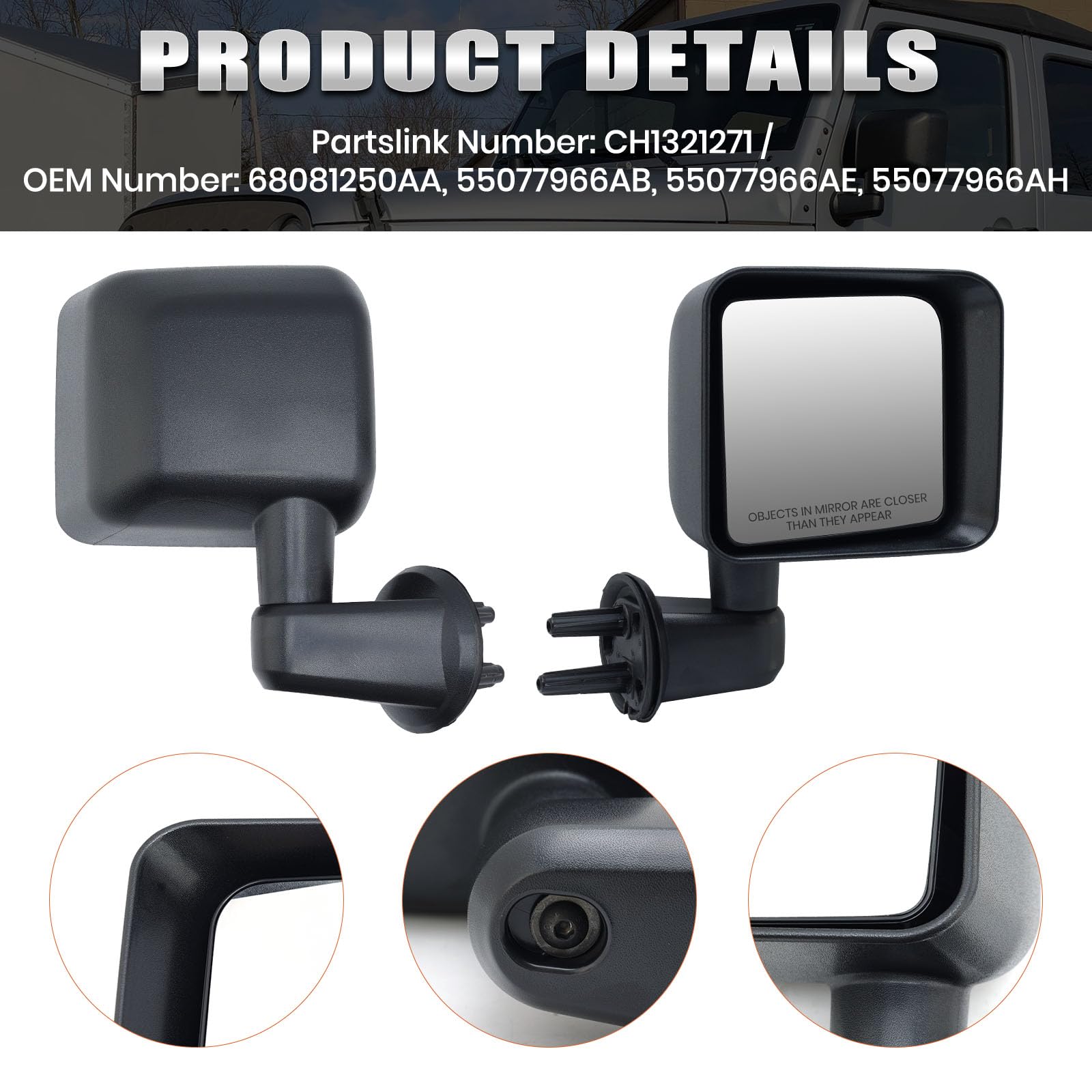 Vanology direct replacement mirror for Jeep Wrangler JK simplifies upgrades