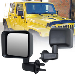 VANLOGY left driver side mirror for Jeep Wrangler JK front view with OEM-perfect fit