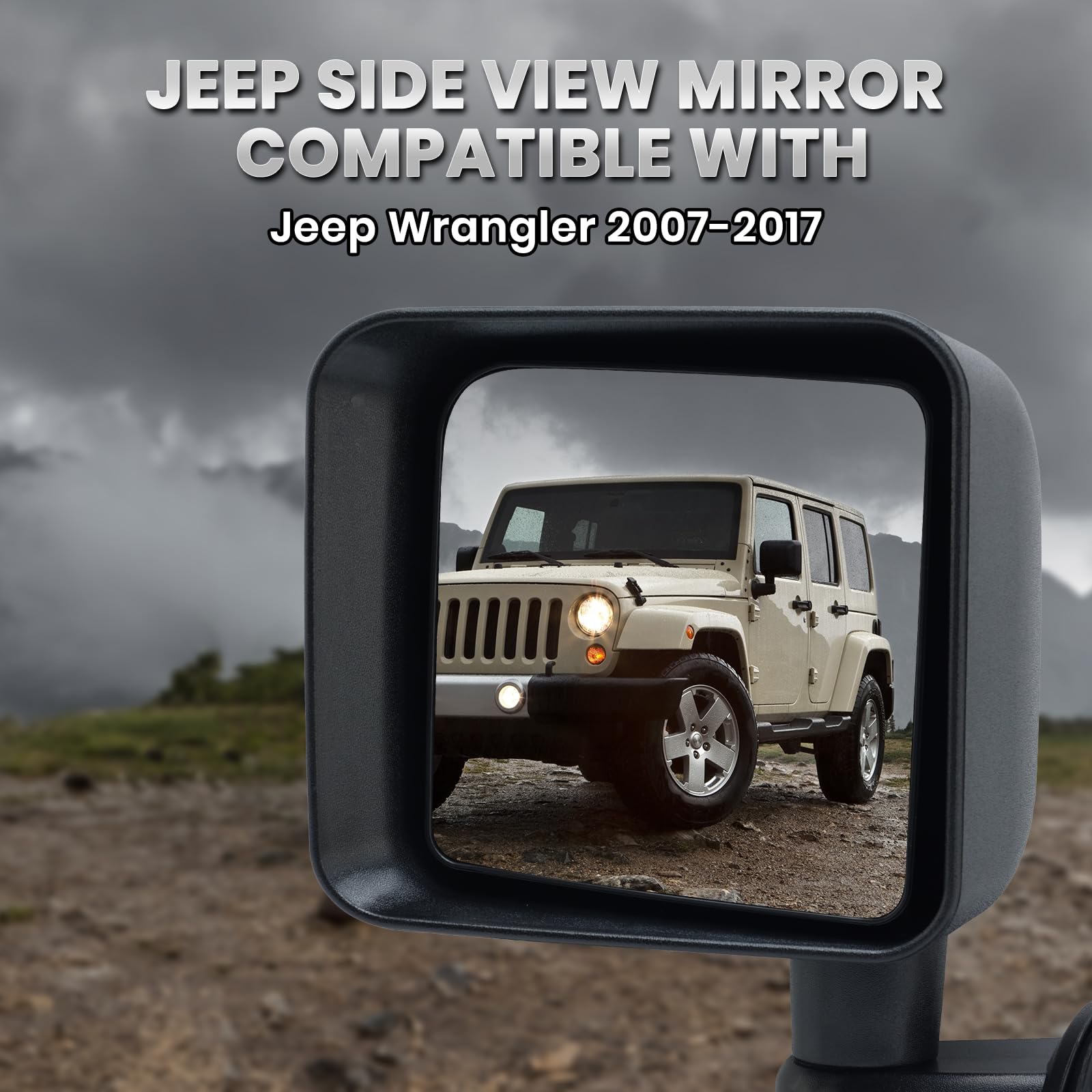 VANLOGY Jeep Wrangler JK mirror replacement, installation-ready for quick fit