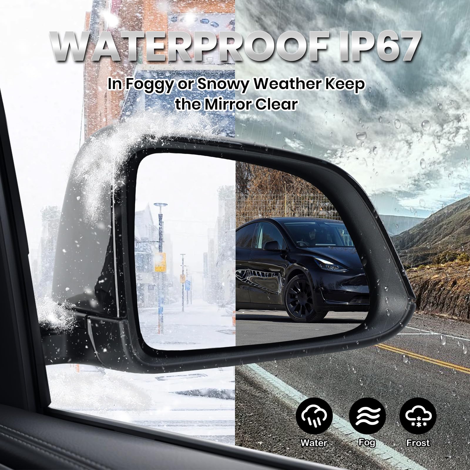 VANLOGY memory function mirror for Tesla Model Y restores your preferred position.
