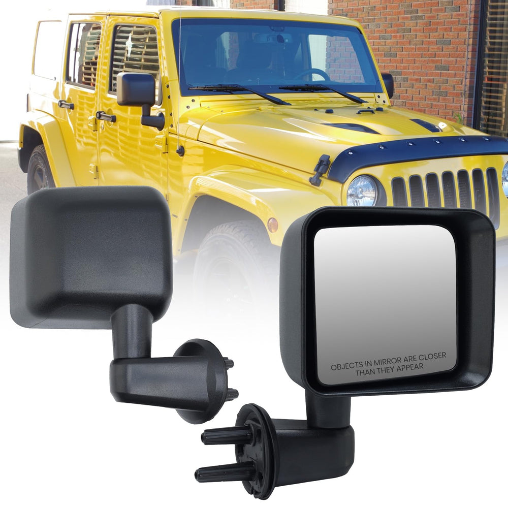 Vanology right passenger side mirror for Jeep Wrangler JK enhances rear visibility for safer driving