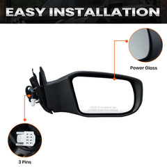 Vanology right passenger white side mirror for Nissan Altima, rear-angle view highlights sturdy housing.