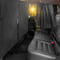 VANPET rear seat divider curtain provides privacy with 99% blackout.