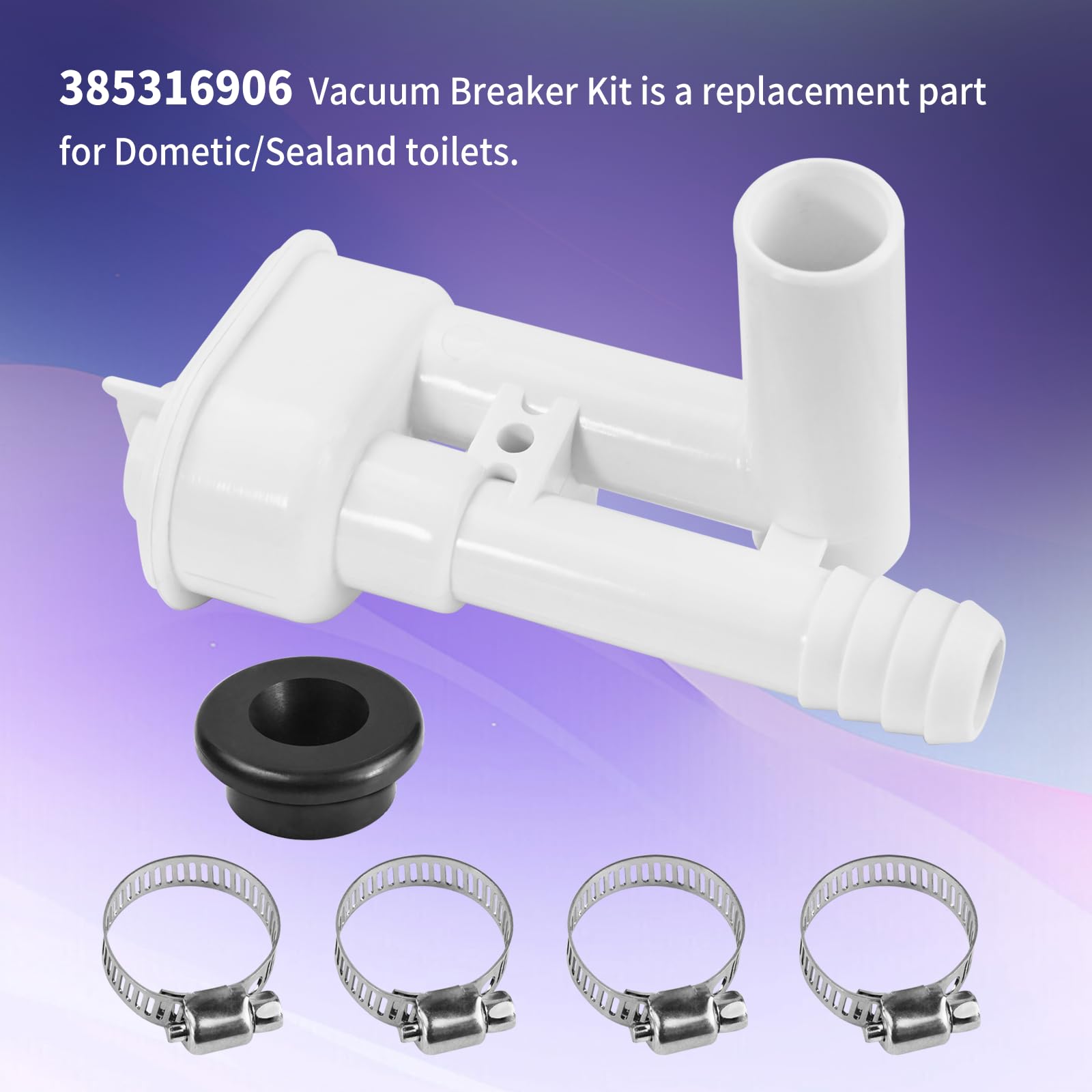 Vanshly vacuum breaker kit side view highlights compact ABS construction.