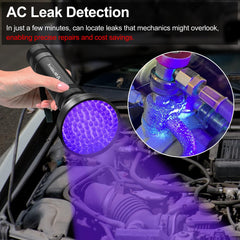 Vansky 100 LED beads close-up showing bright, precise leak detection