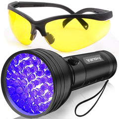Vansky AC leak detector flashlight with 68 LEDs illuminates hidden automotive leaks