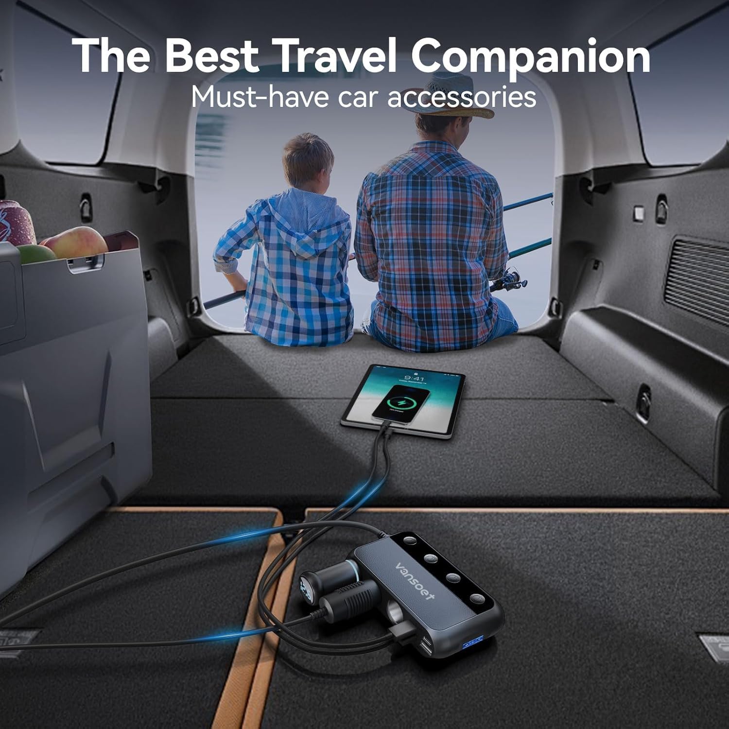 Vansoet USB-C PD30W and USB-A ports enable rapid charging in the car