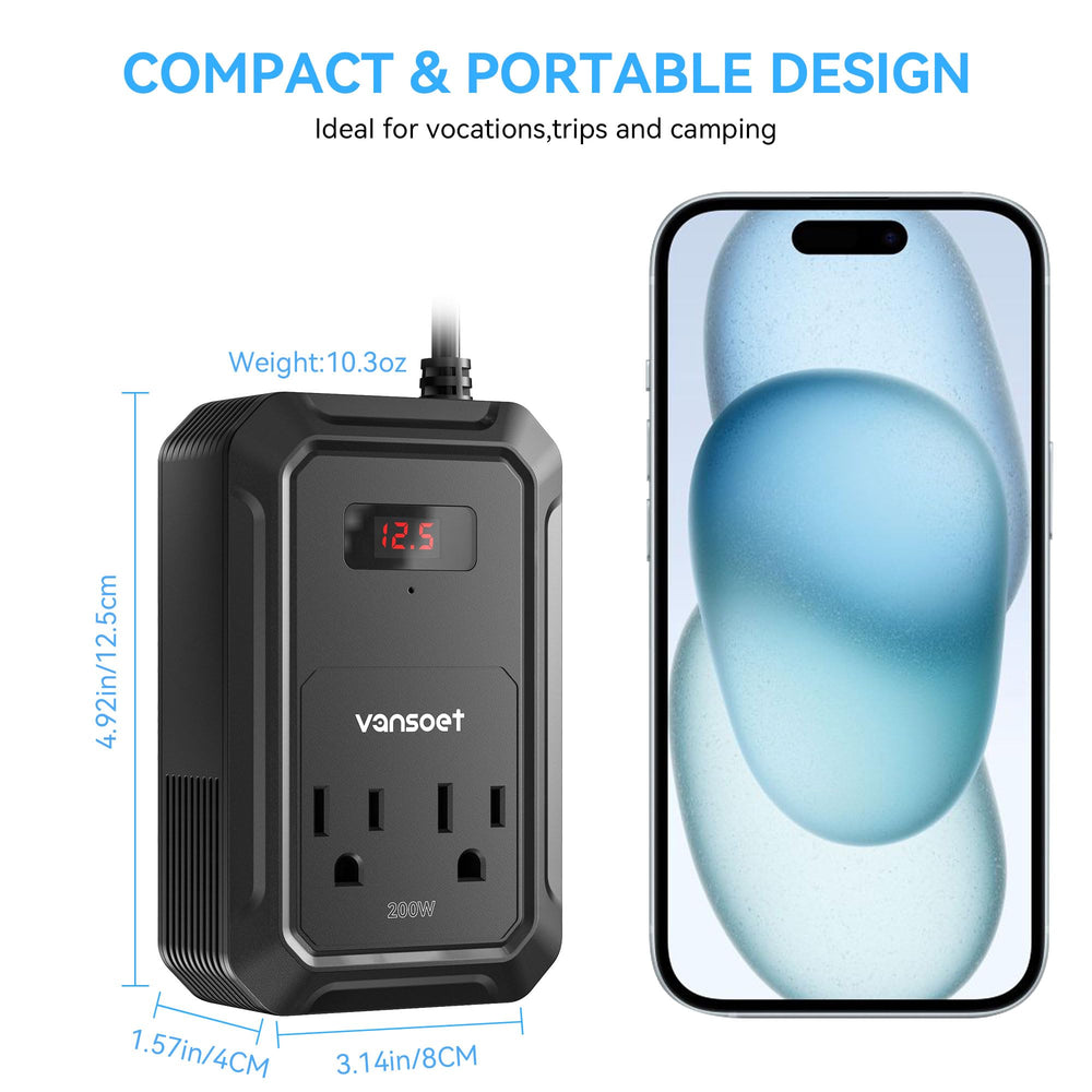 Vansoet quiet cooling fan maintains safe operation.