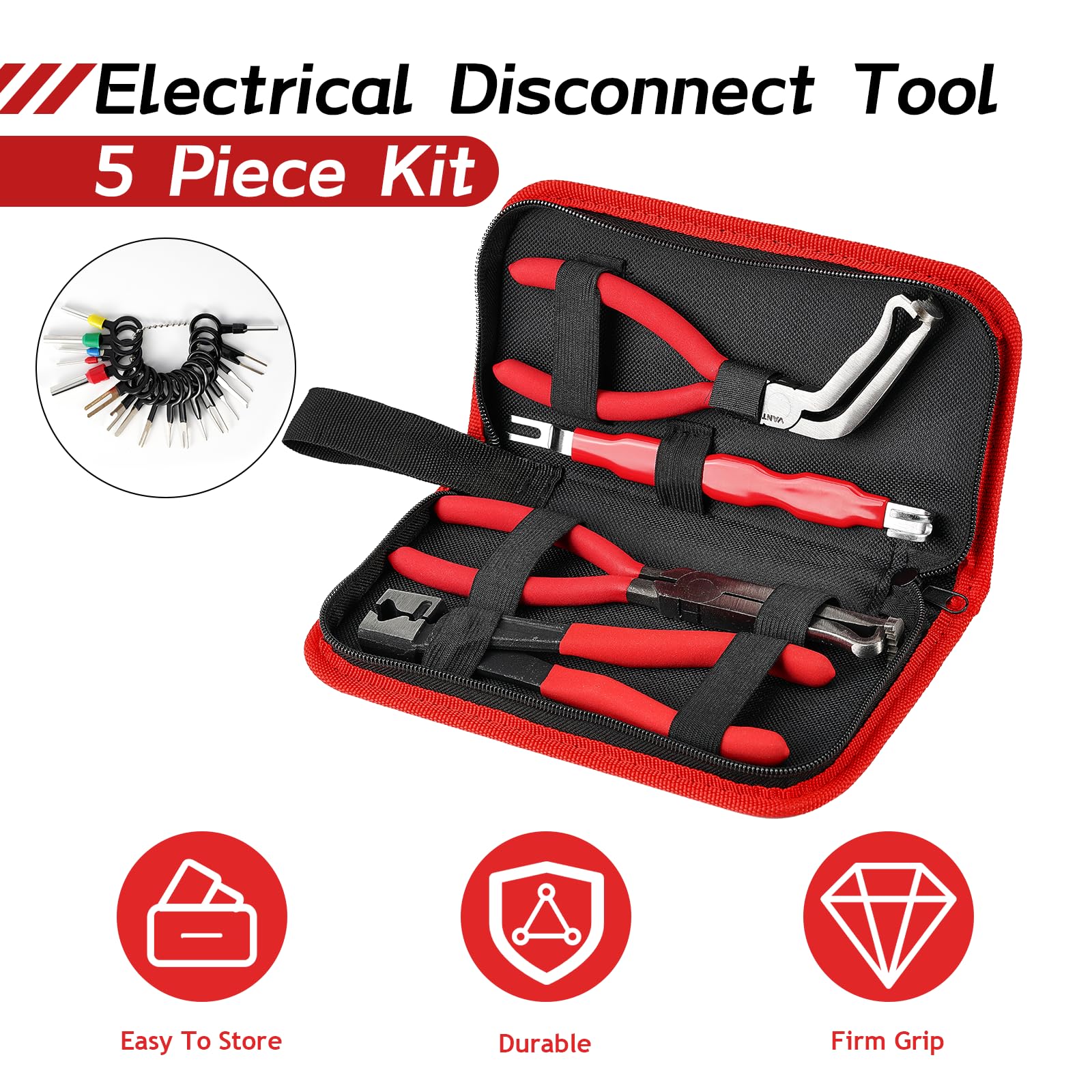 VANTORA pin removal tool helps detach stubborn connectors without wire damage