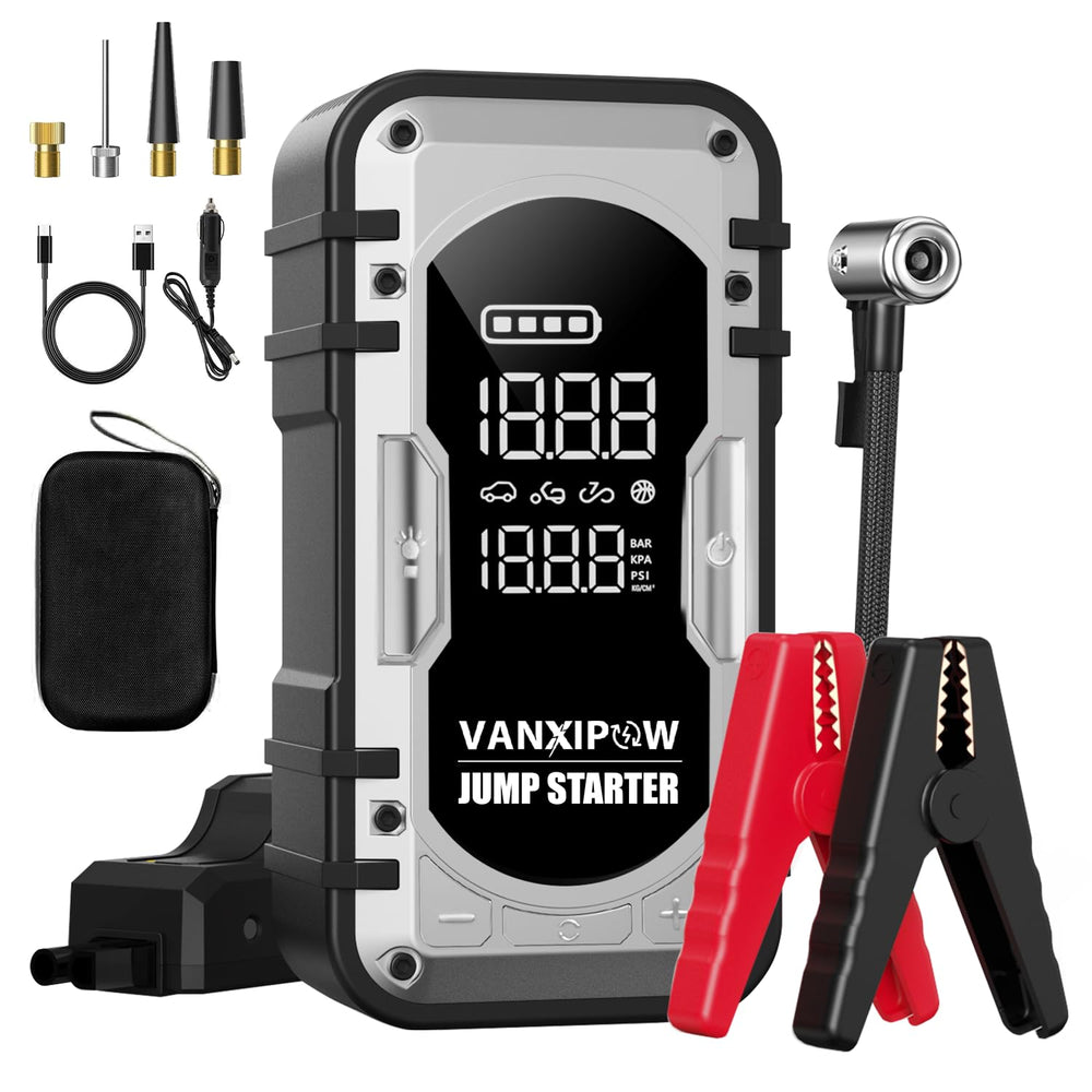 VANXIPOW 4500A jump starter unit ready for quick engine start