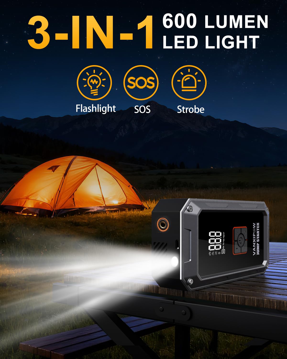 VANXIPOW in hand to show compact size and easy storage for travel convenience