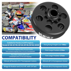 VASHLY Go Kart Clutch 10T assembly kit illustrates complete install-ready package