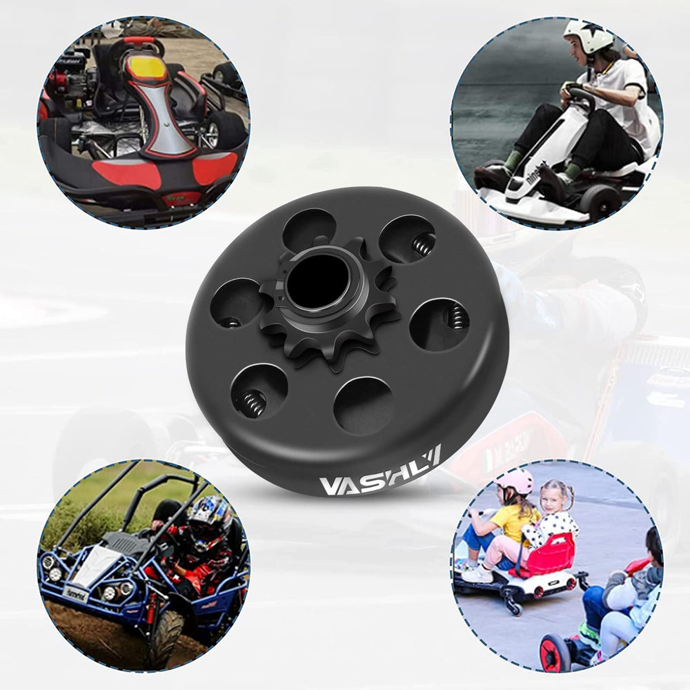 VASHLY Go Kart Clutch 10T packaging includes essential components for quick setup