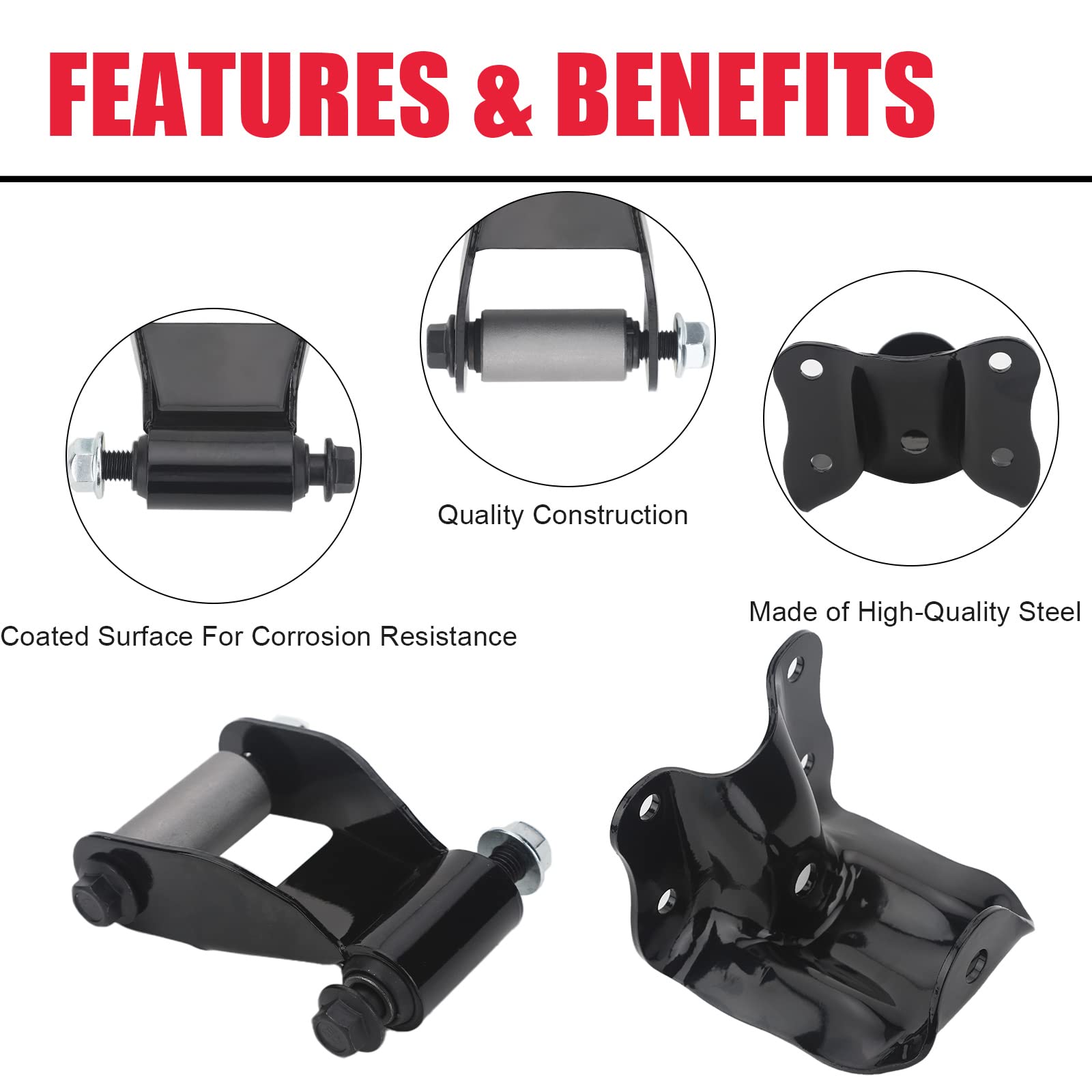 VASTAUTO installation-ready shackle and hanger kit packaging for Ford Ranger