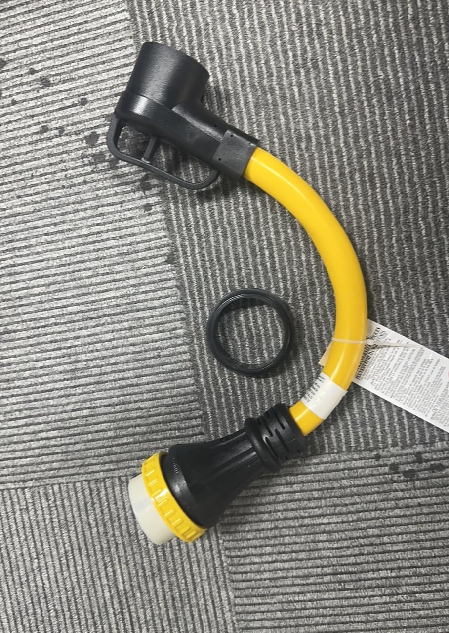VASTHOME camping and RV setup using a 50A twist-lock adapter.