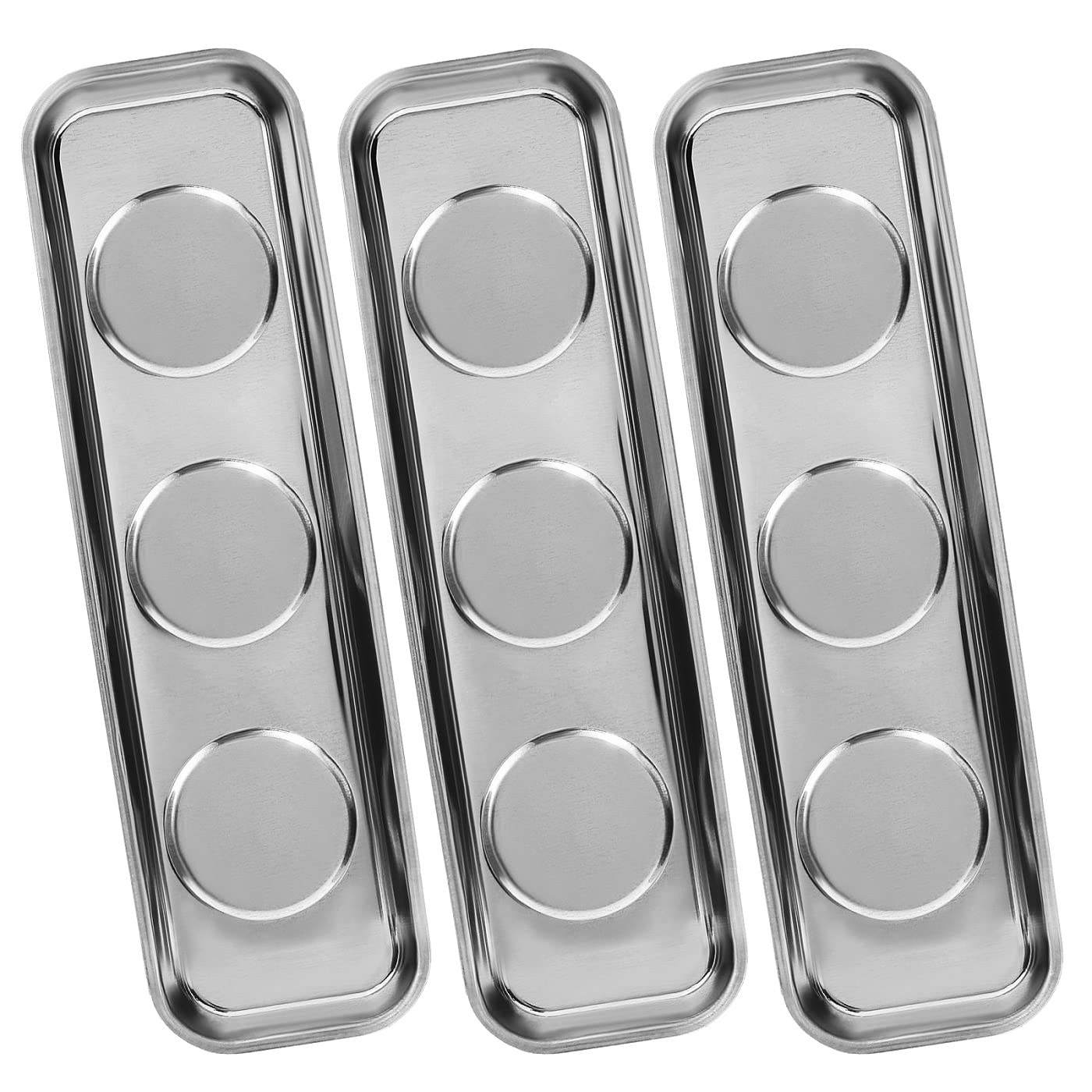 VASTOOLS magnetic parts tray 3pc set on a workbench keeps nuts within reach.