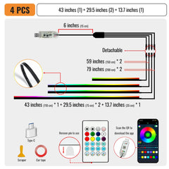 VAUNGIUG remote control enables quick color and brightness adjustments.