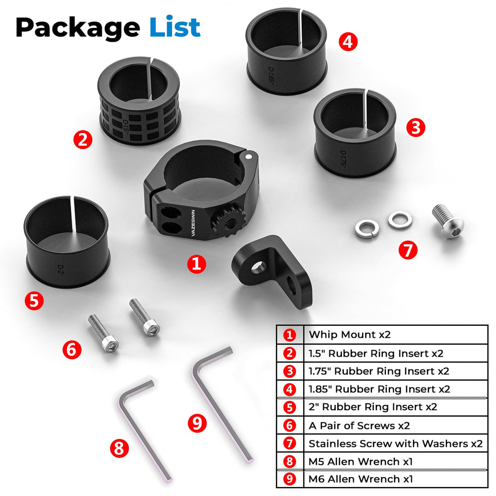VAZESWIN Allen wrench included for quick on-site installation.