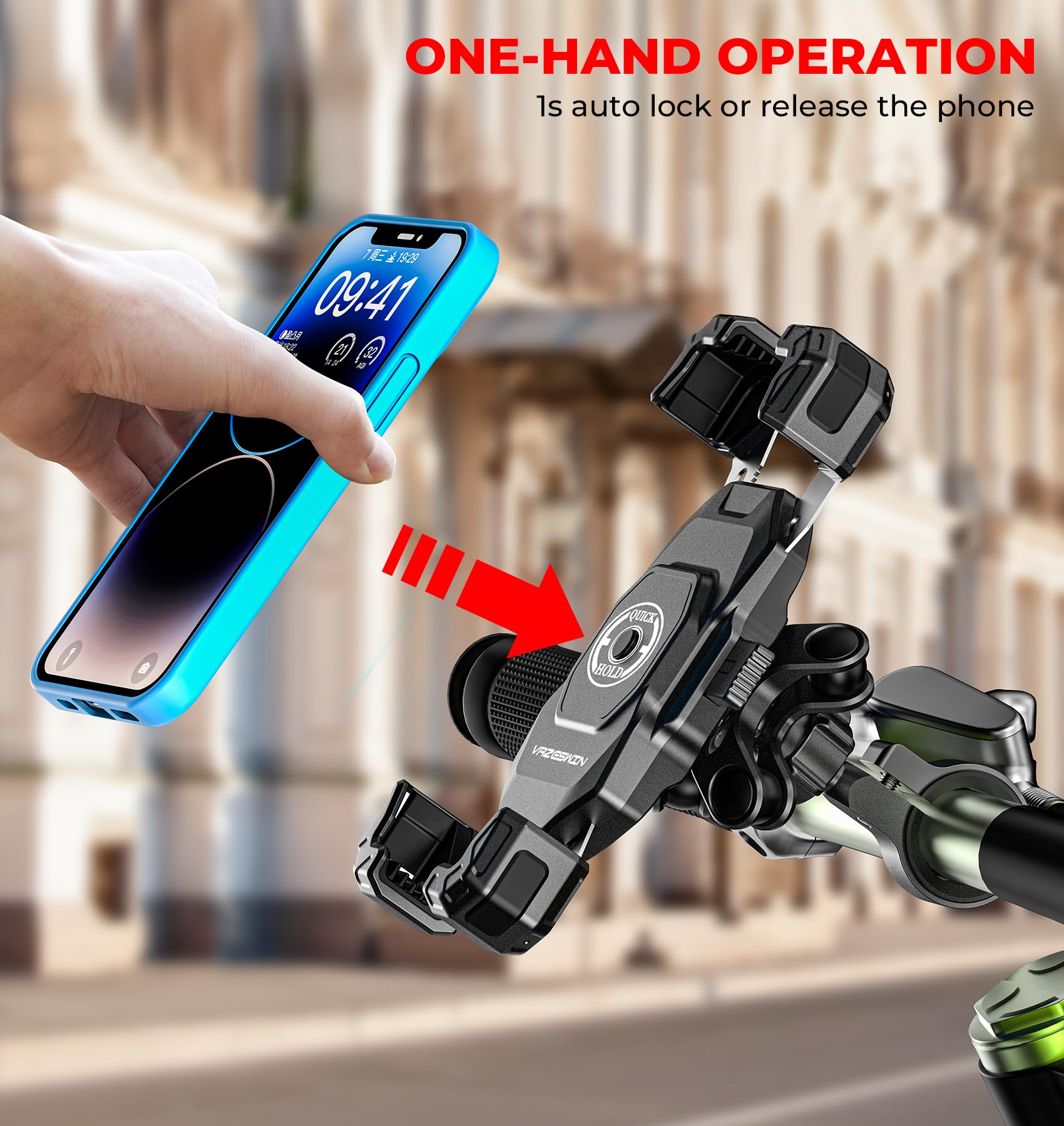VAZESWIN aluminum handlebar base securing mount on various handlebars.