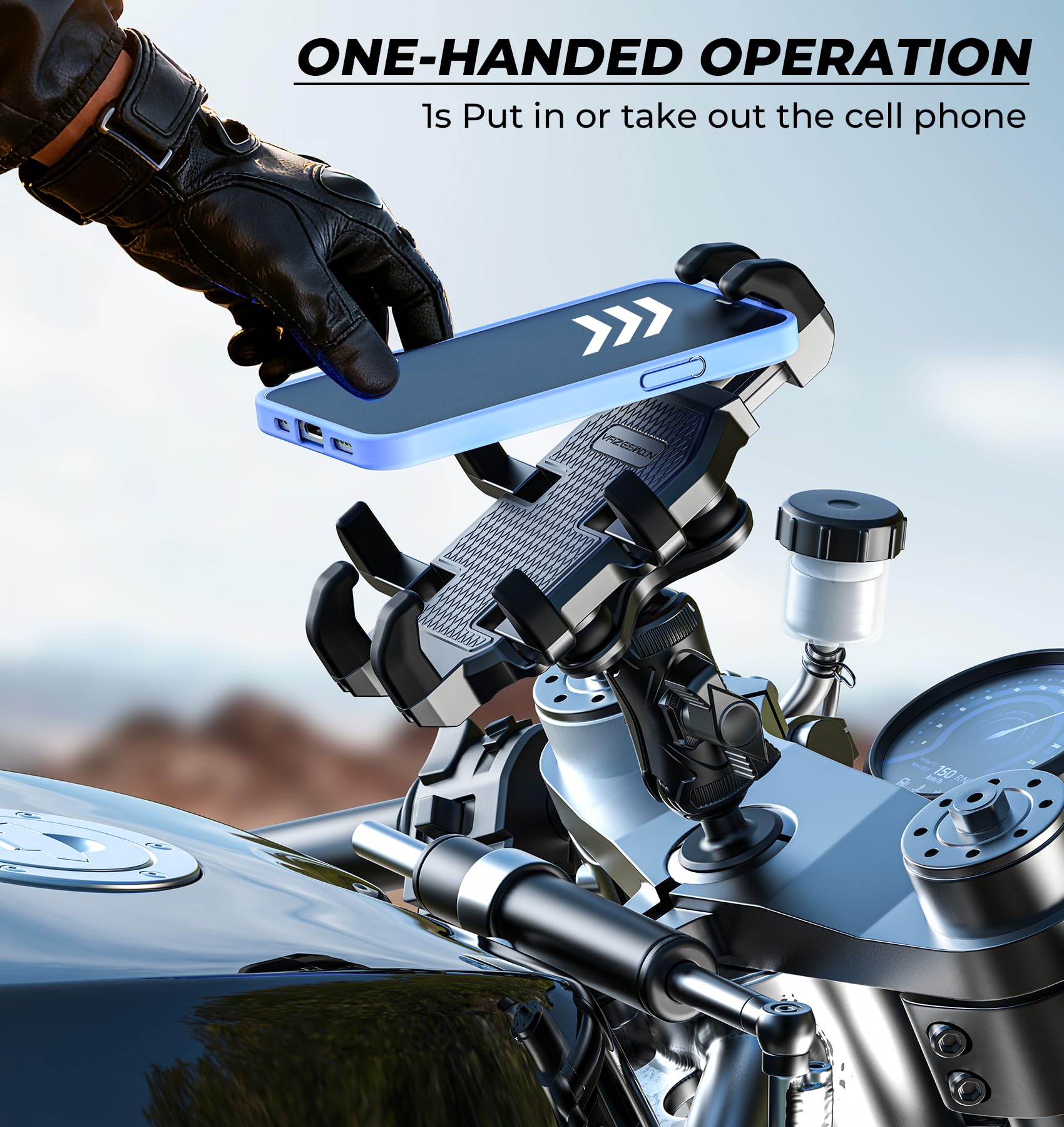 VAZESWIN anti-shake design protecting phone camera while riding