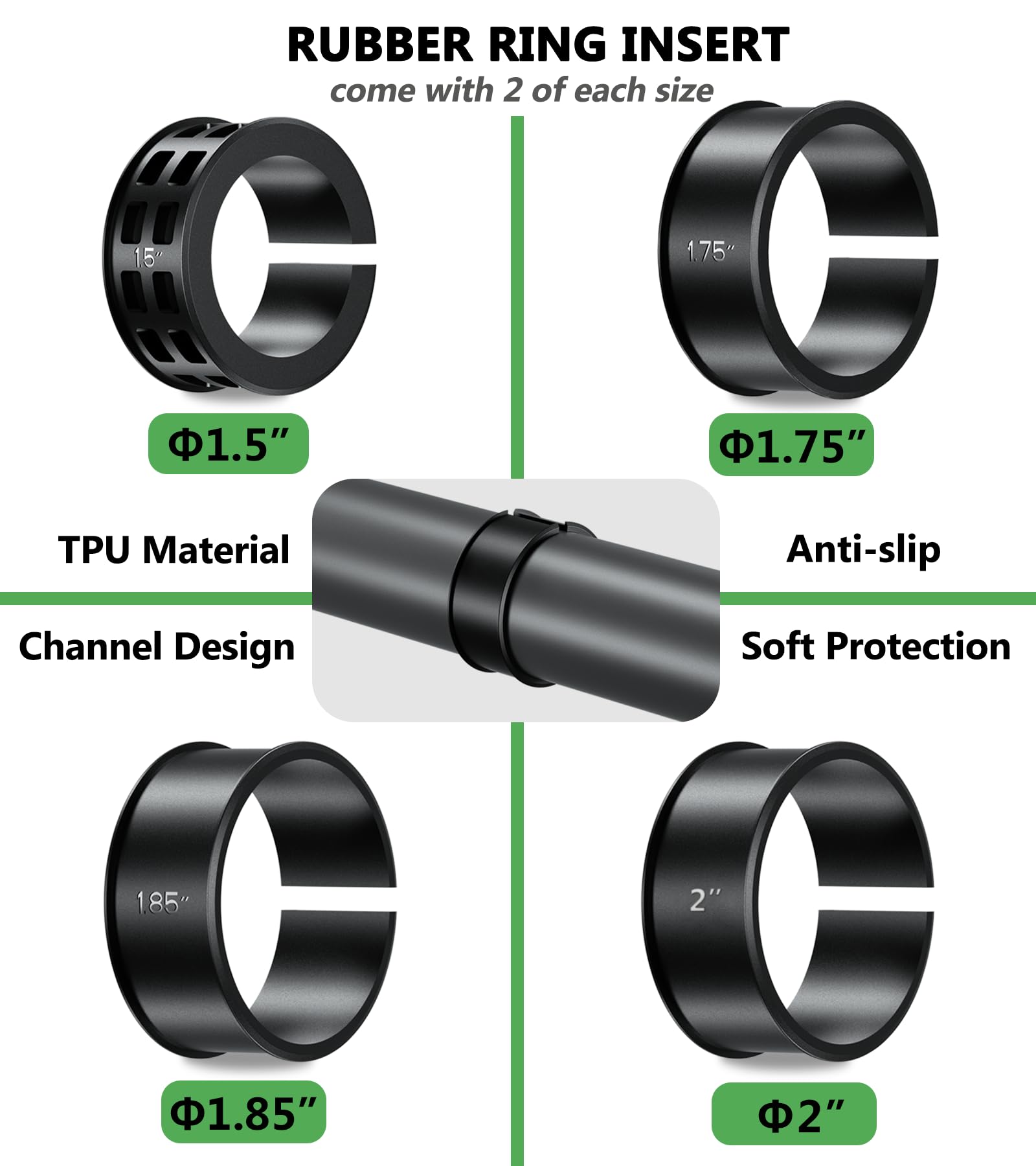 Anti-slip TPU inserts keep the light bar steady on uneven bars.