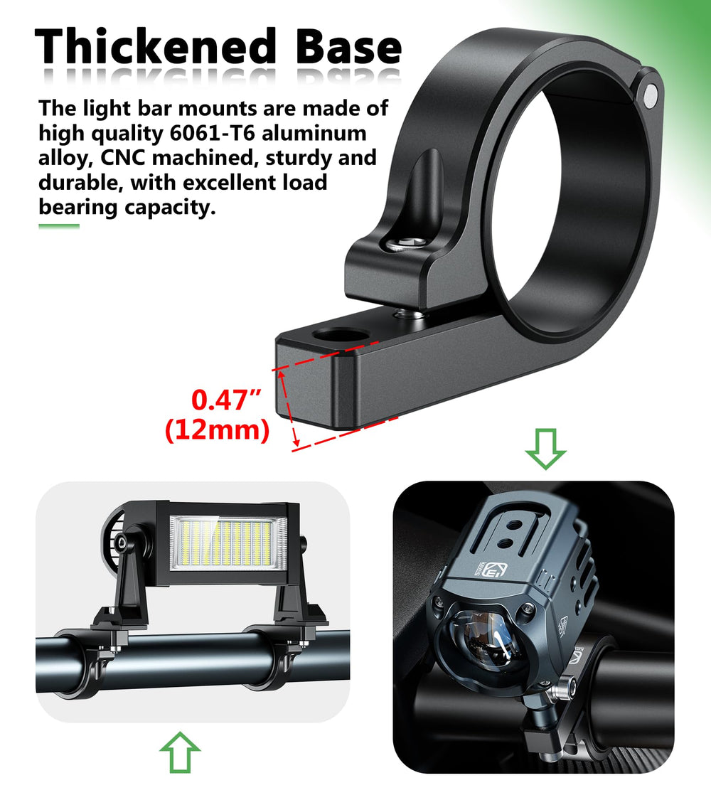 10 mm base hole compatibility for a wide range of light bars and flags.