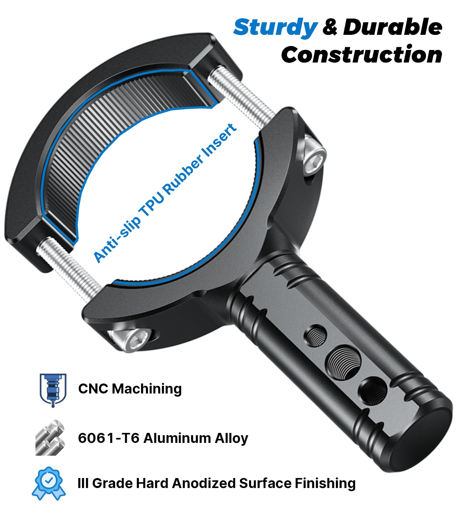 VAZESWIN CNC machined clamp bracket demonstrates precise fit and durability.