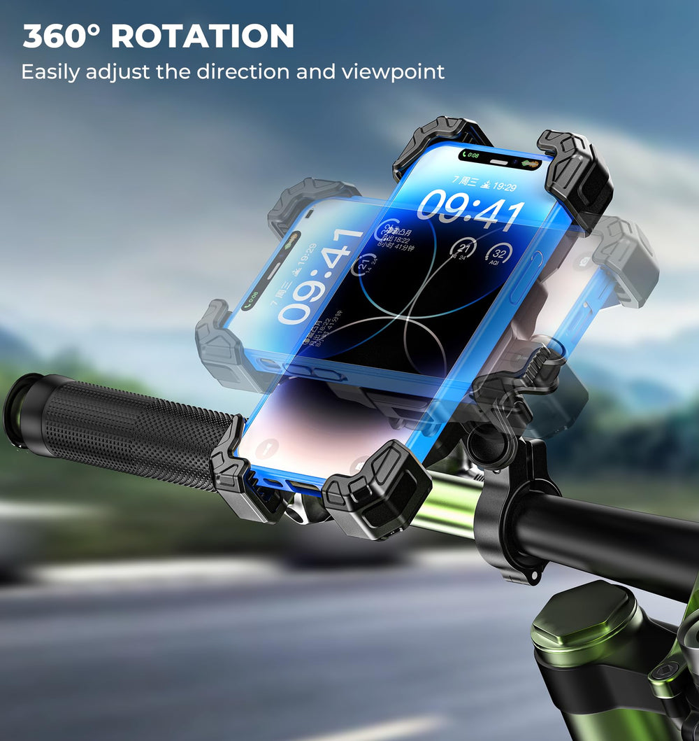 Back safety lock of the VAZESWIN mount securing the phone on rough roads.