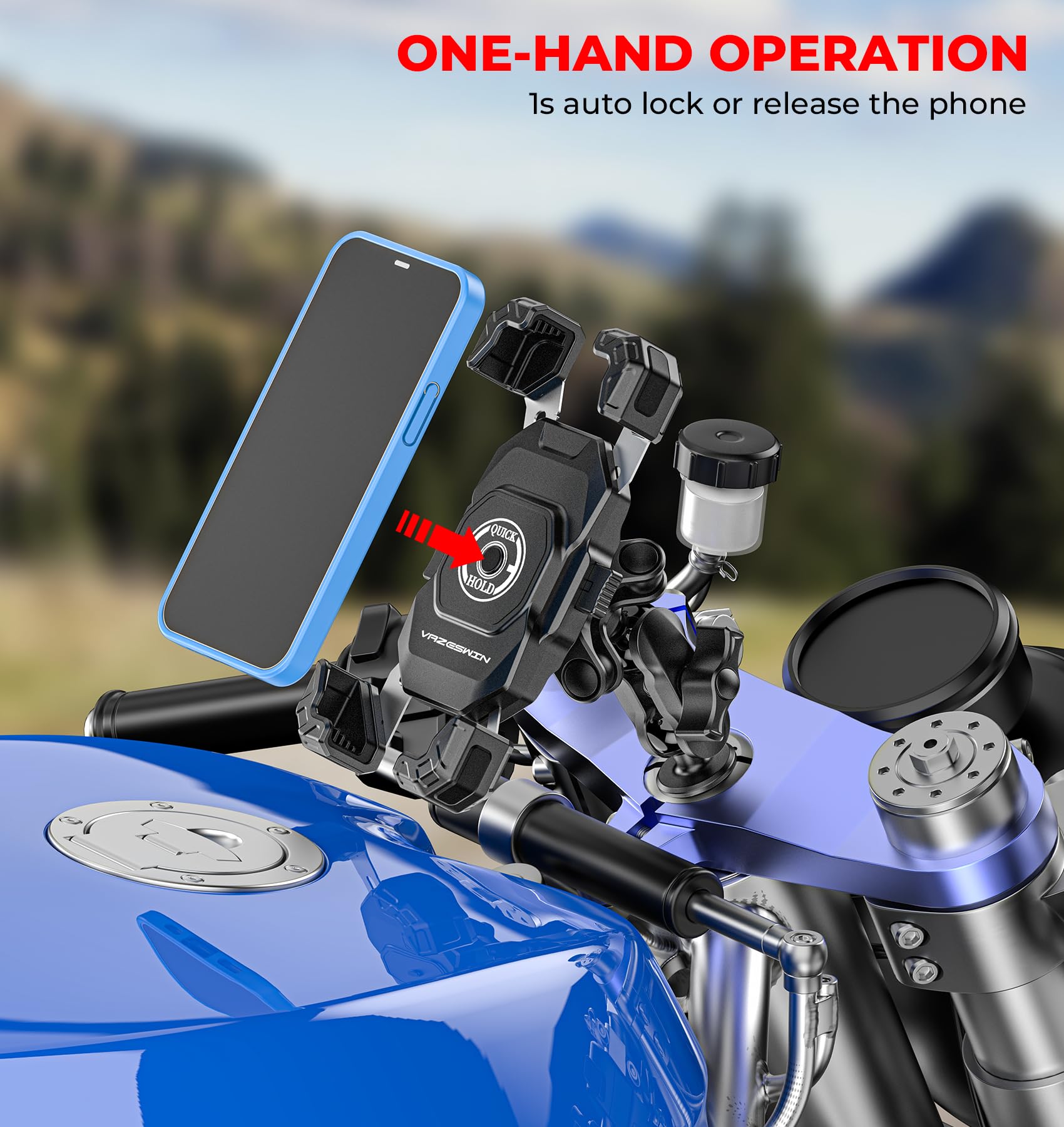 VAZESWIN vibration dampener minimizes shocks to the phone during rides