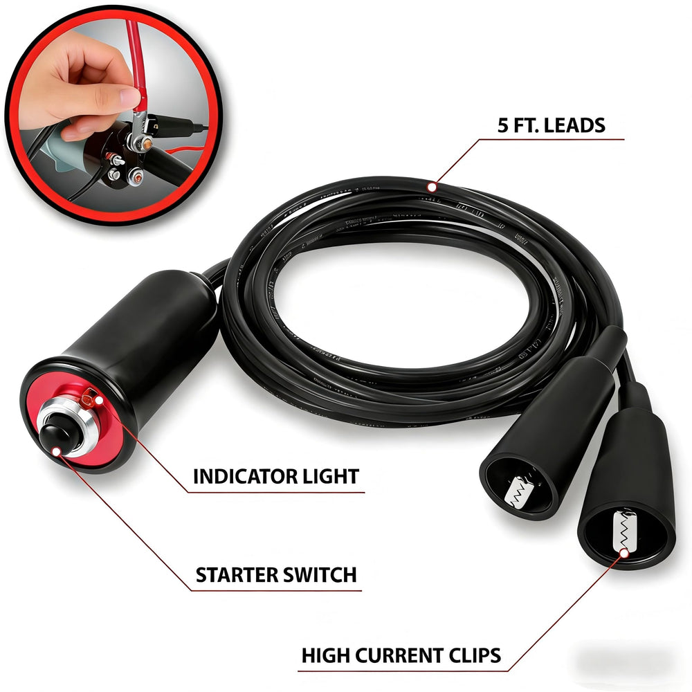 VCC heavy gauge wire and 5ft length for reliable connections.