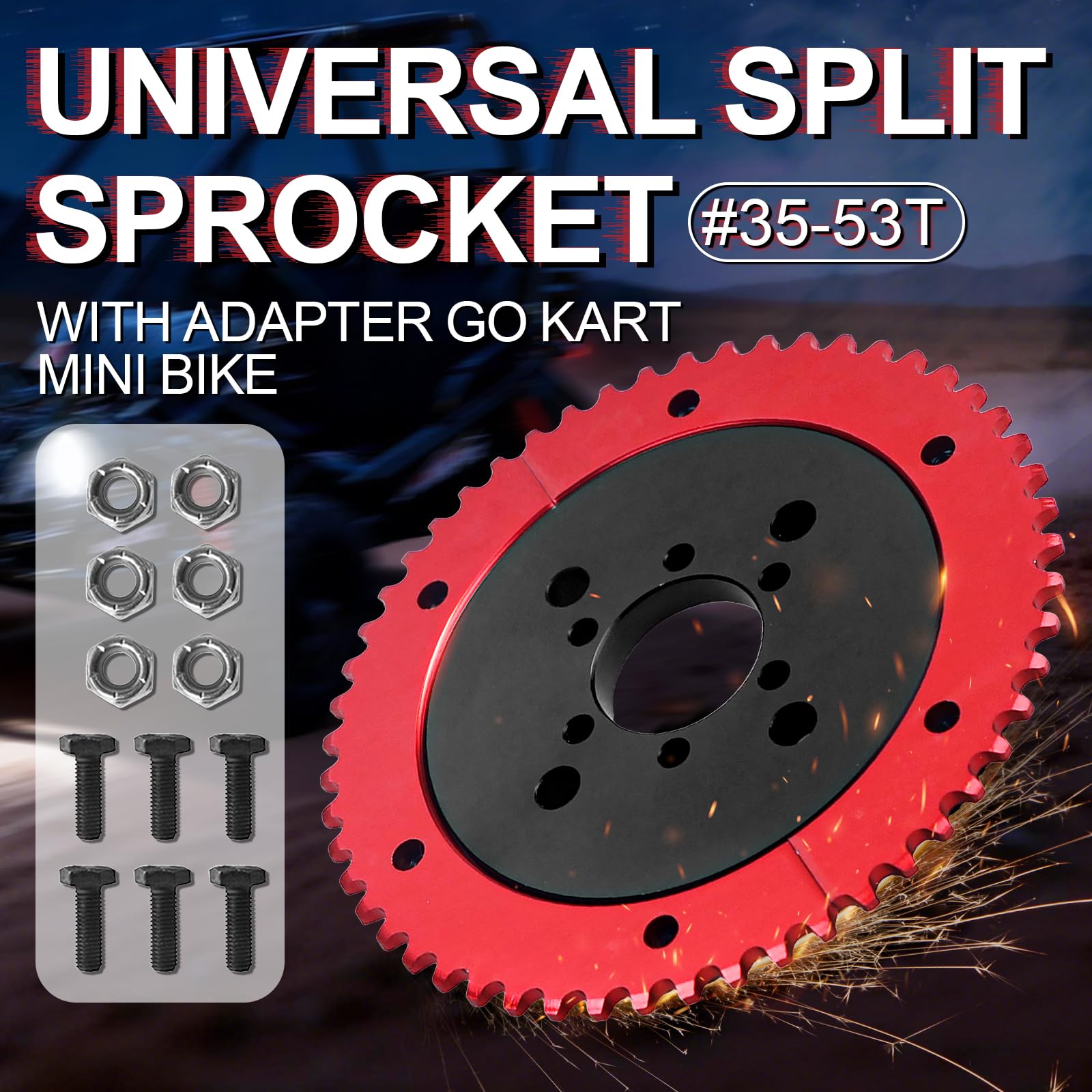 VCUJSUC black sprocket hub adapter for secure mounting on mini bikes.