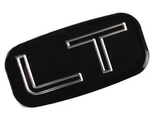 Vdficar Chevy LT emblem chrome black, 3D design adds subtle chrome accents.