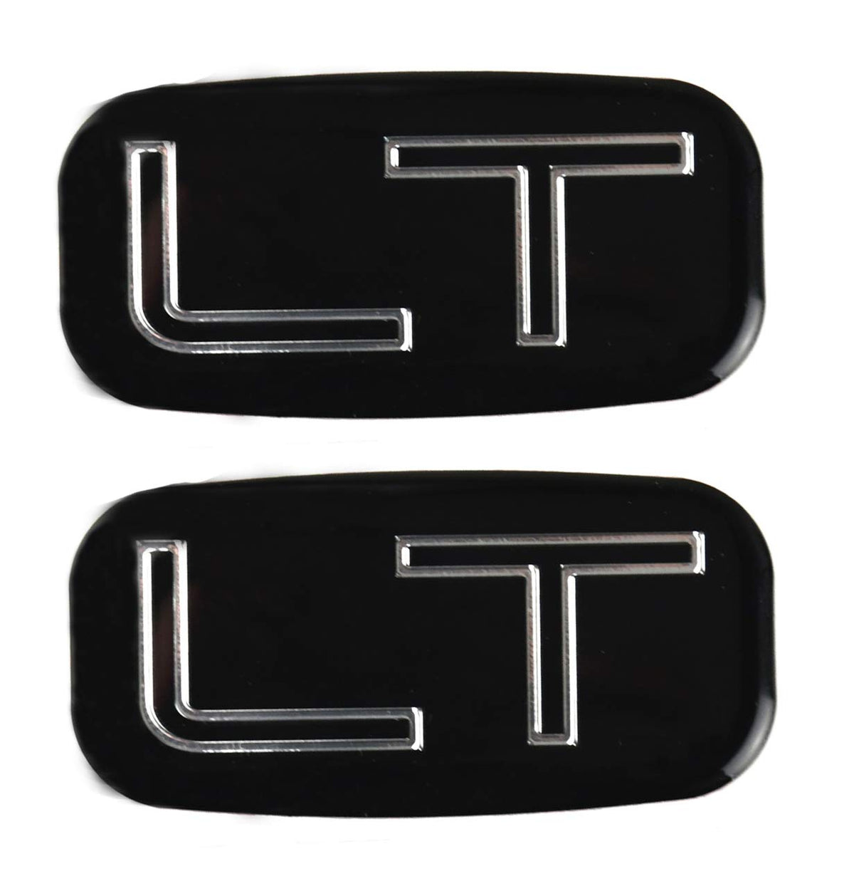 Vdficar LT emblem 3D sticker, two pieces, quick self-adhesive upgrade for Chevy trucks.