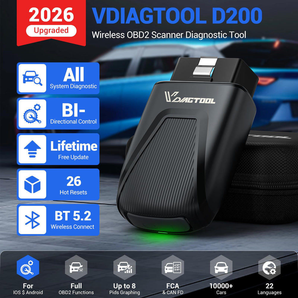 VDIAGTOOL D200 full-system diagnostics cover engine and ABS