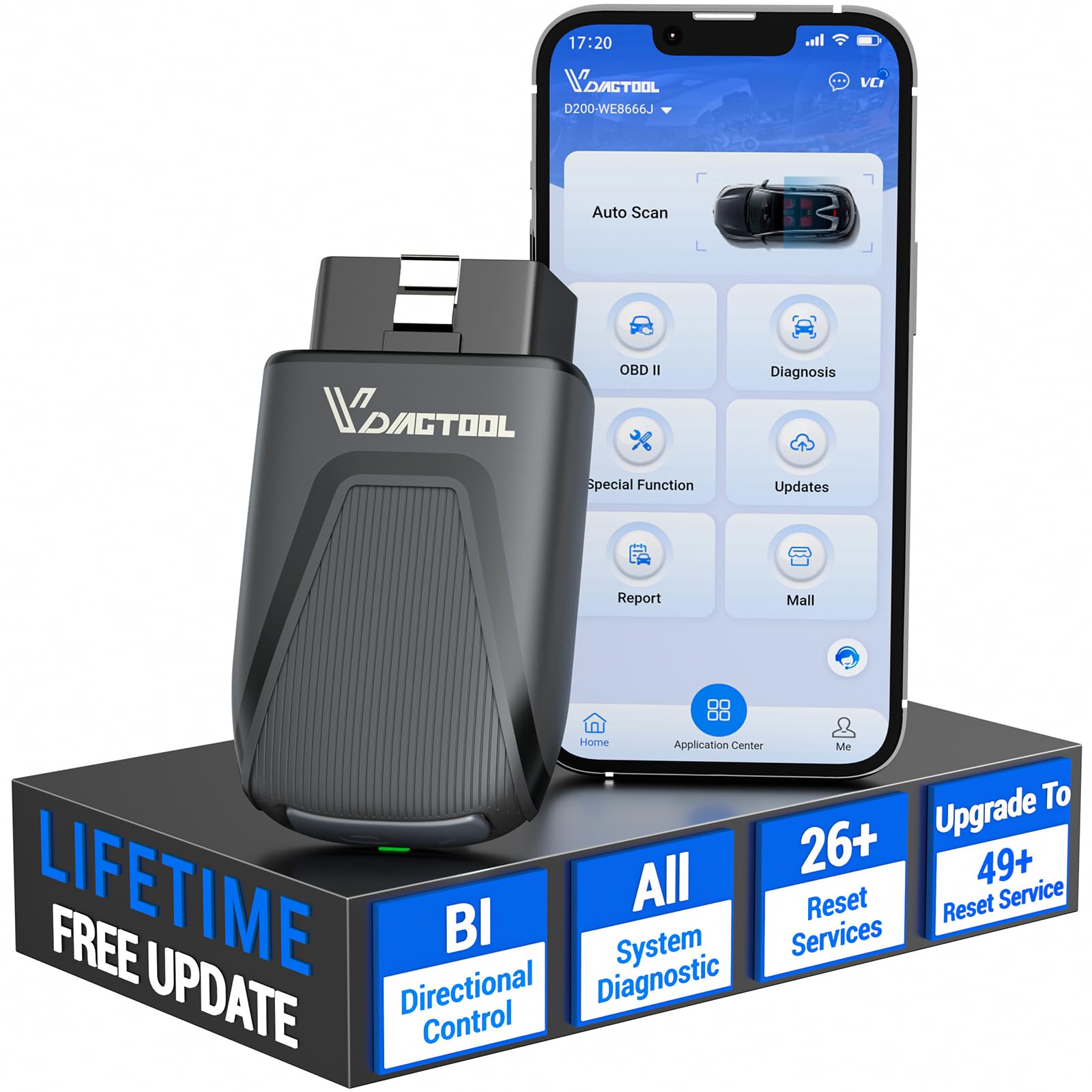 VDIAGTOOL D200 wireless setup enables quick car diagnostics on the go