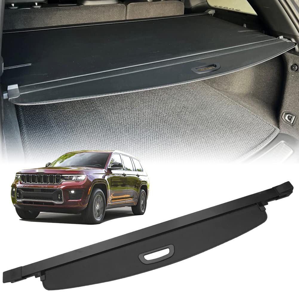 VeCarTech rear cargo shade fitted on Jeep Grand Cherokee provides privacy and UV protection.