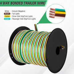 Color-coded VECKYJL wiring kit speeds installation on trailers with white ground wire.