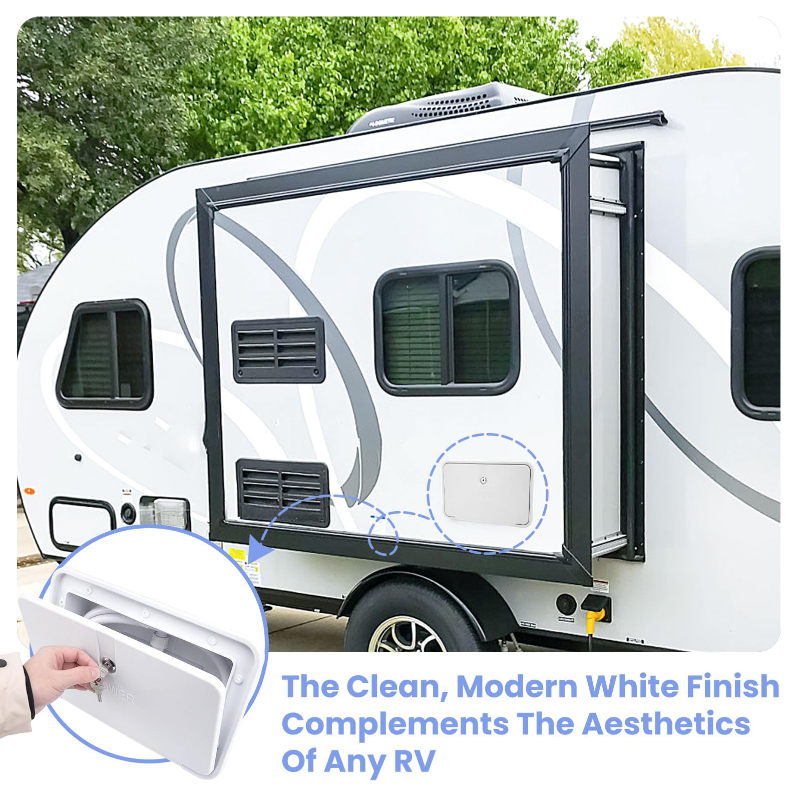 VECKYJL white finish shower kit adds clean style and durability
