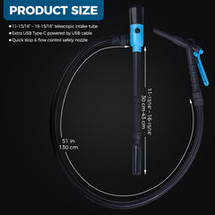 Vedocn pump powered by AA batteries and USB-C for extended operation.