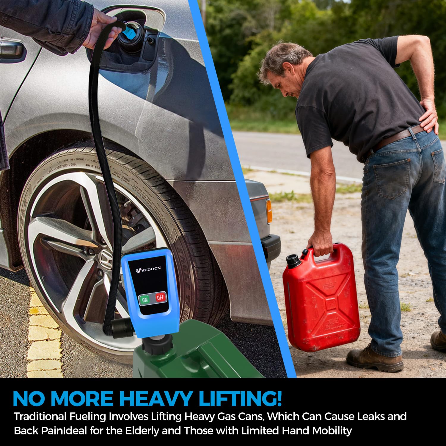 Vedocn durable ABS housing with flexible hose construction.