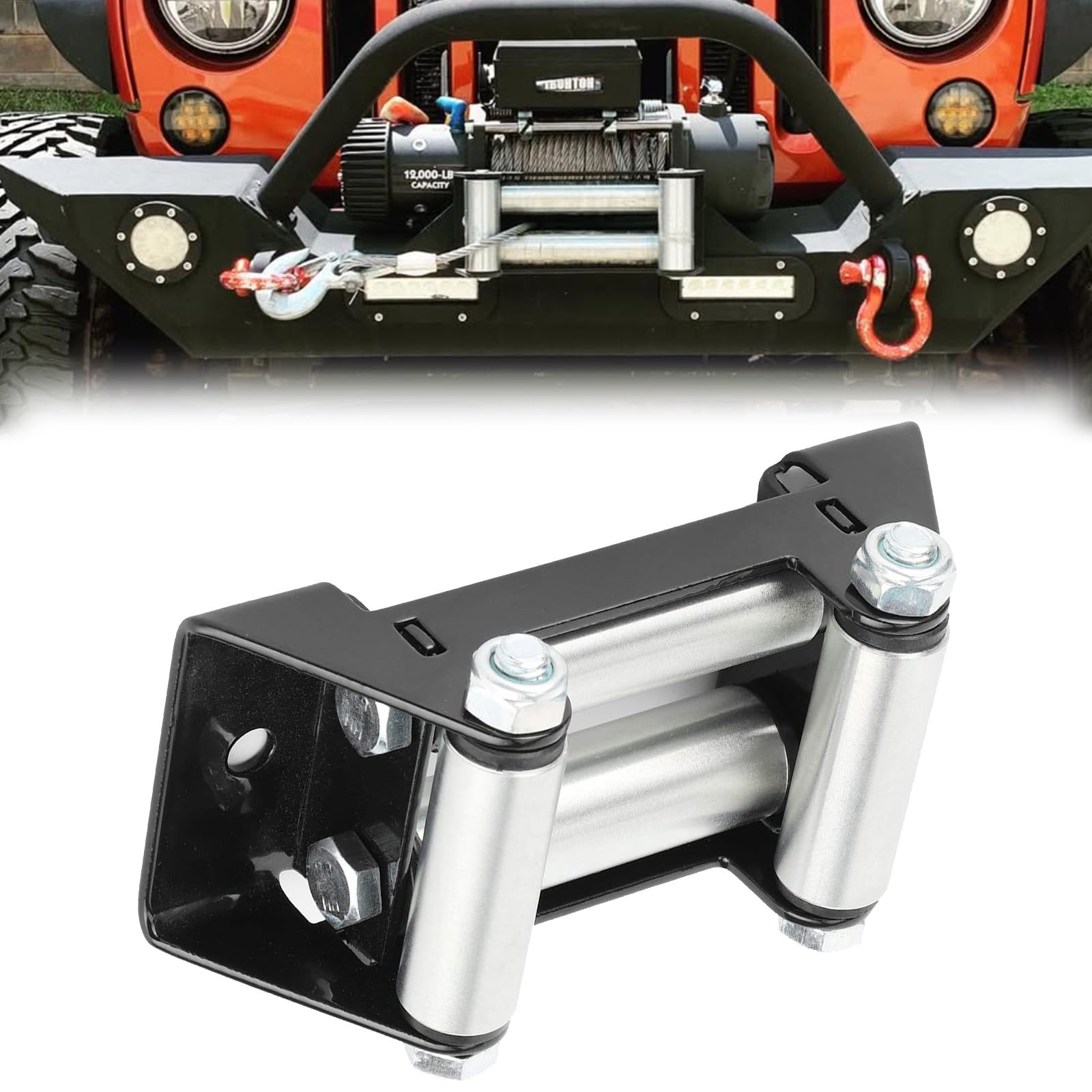 VEEBELL 4-7/8-inch winch roller fairlead front view for smooth rope feed