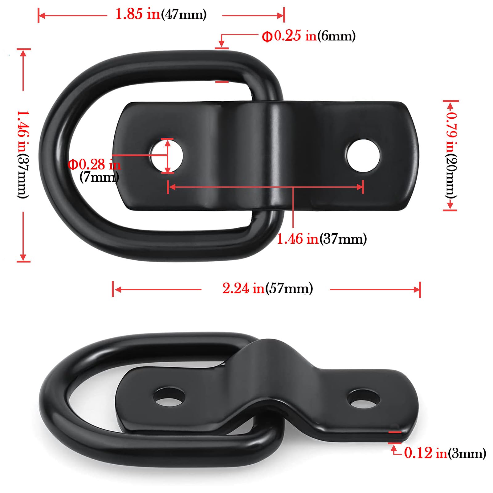 VEEBELL D-ring bracket assembly for easy surface mounting