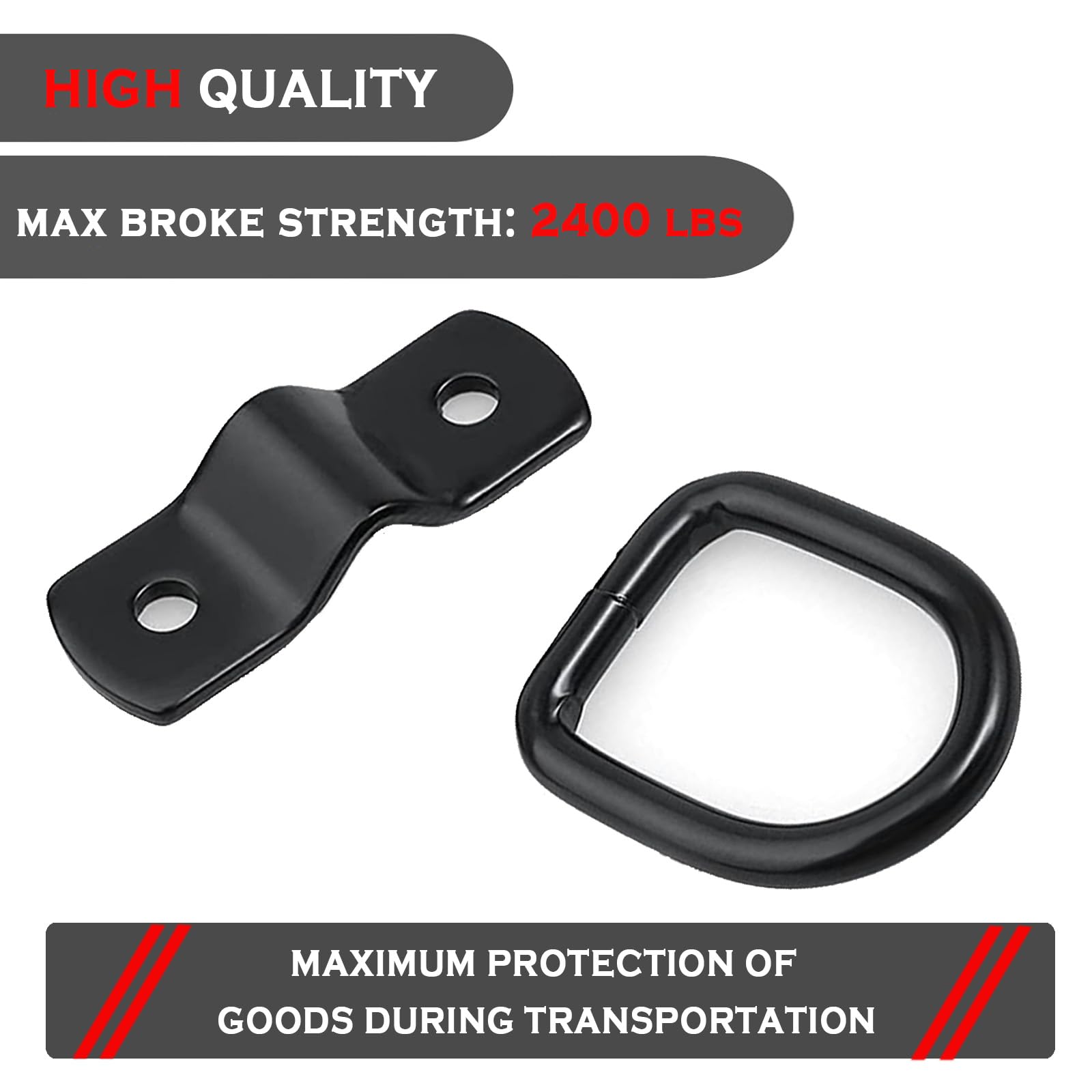 VEEBELL heavy-duty tie-down D-ring with 2400 lbs capacity for secure straps