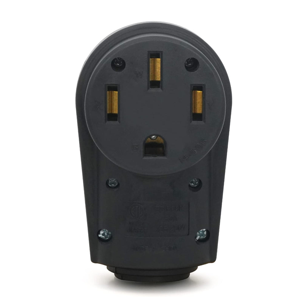 Veepeak 14-50R terminal blades closeup highlights sturdy contacts.