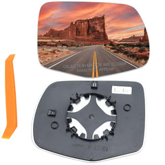 vefix right passenger heated mirror glass for Honda Pilot fog-free visibility in cold starts.
