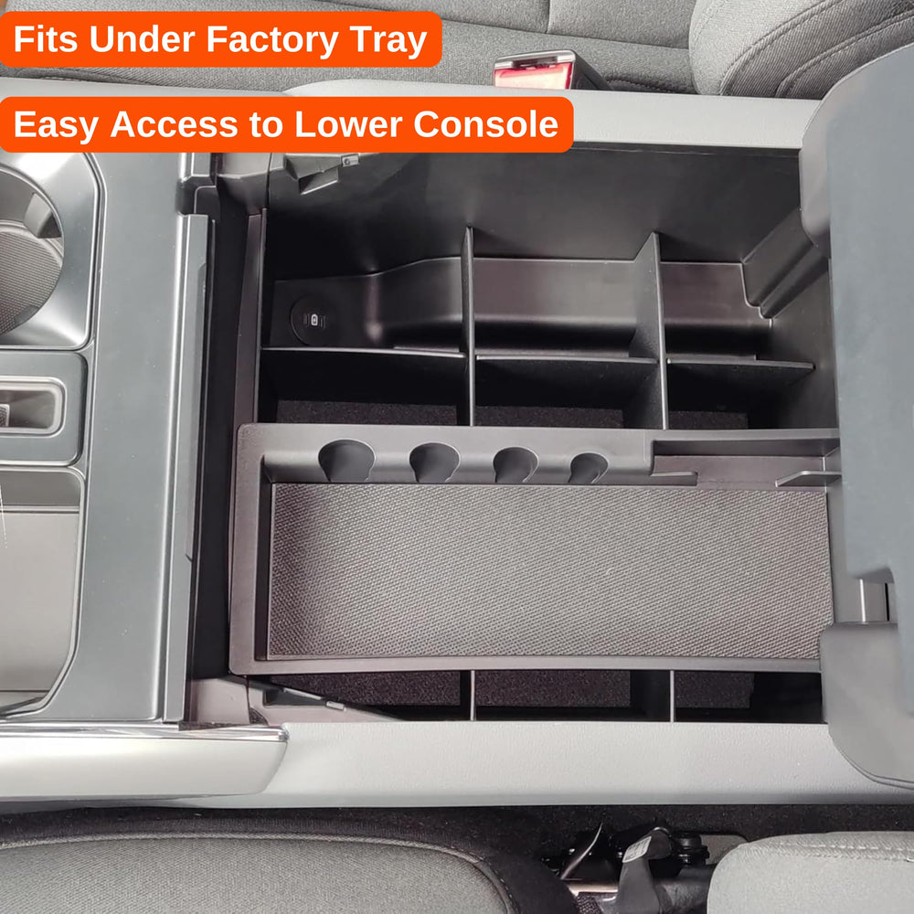 Vehicle OCD SLX197 interior work surface-compatible tray keeps essentials within reach.