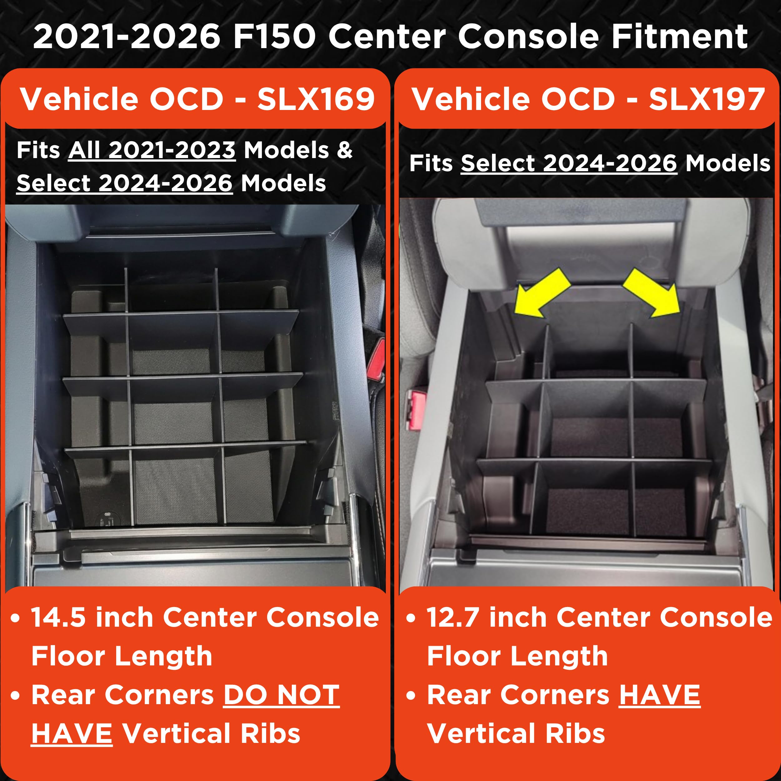 Vehicle OCD SLX197 interlocking dividers offer organized space and quiet fit.
