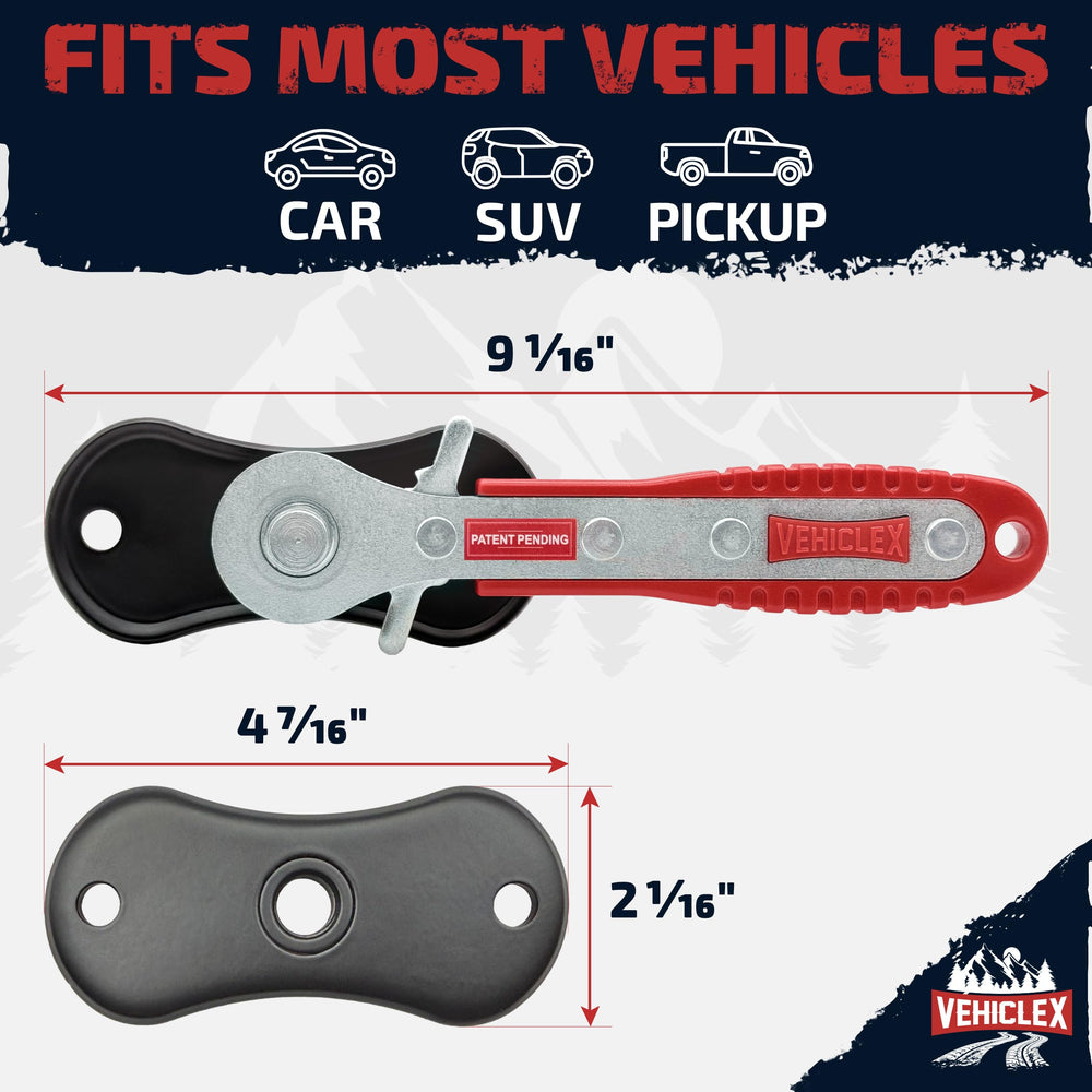 Vehiclex brake caliper compression tool first-turn gear provides effortless start and precise setup.