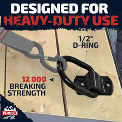 Vehiclex galvanized D-ring anchors provide durable trailer mounting without welding.
