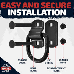 Vehiclex round-head bolts with square cutouts simplify quick installations.